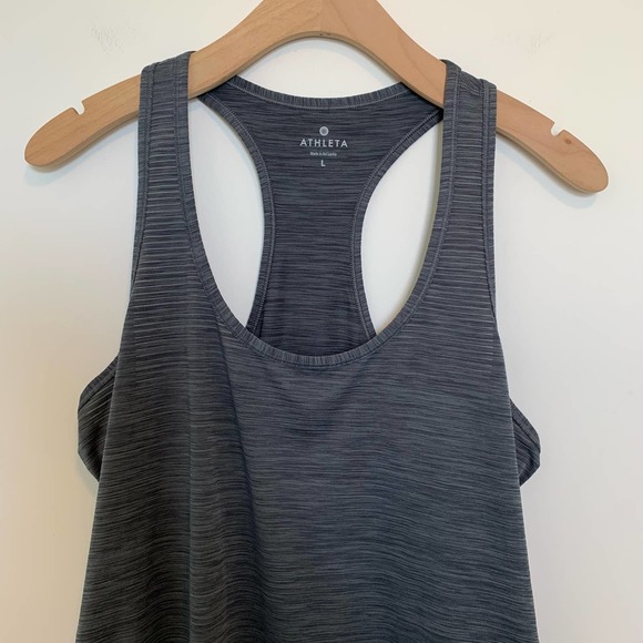 Athleta Womens Racer-back Tank Top Size Large Gray Sleeveless Athletic - Picture 3 of 15